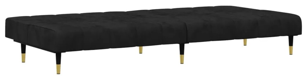 2 pcs conjunto de sofás veludo preto