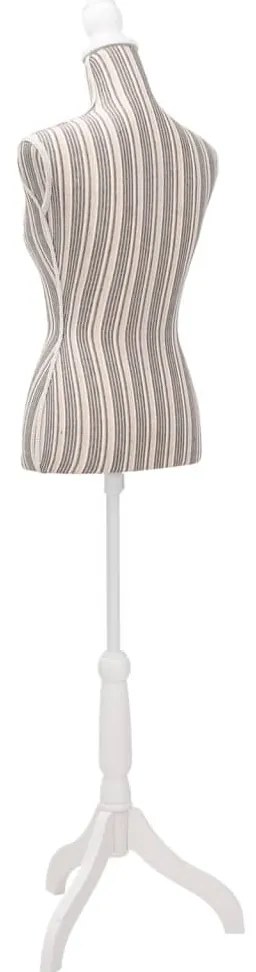 Busto manequim de senhora linho com riscas