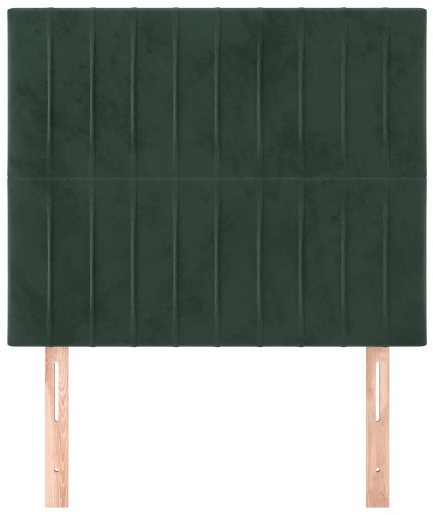 Cabeceira de cama 2 pcs veludo 80x5x78/88 cm verde-escuro