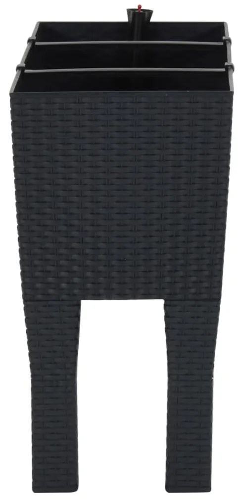 Canteiro de jardim elevado 60x25x46 cm vime PP antracite