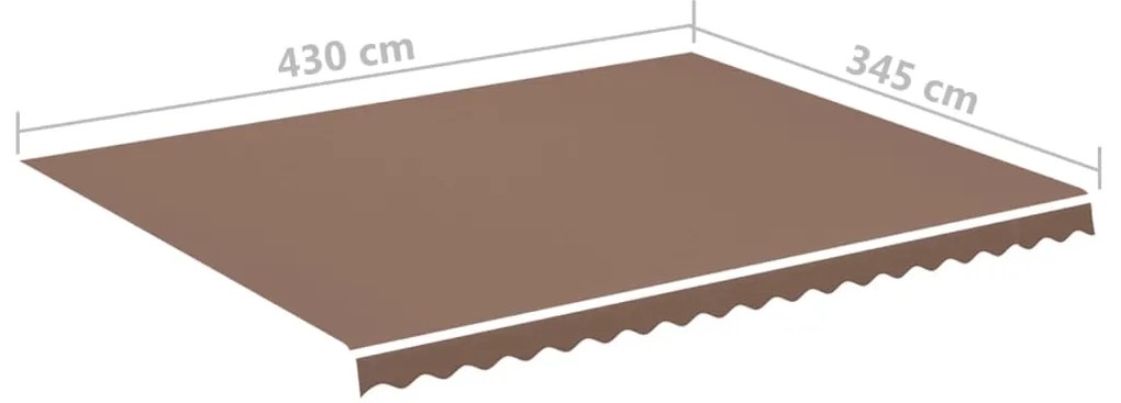 Tecido de substituição para toldo 4,5x3,5 m castanho