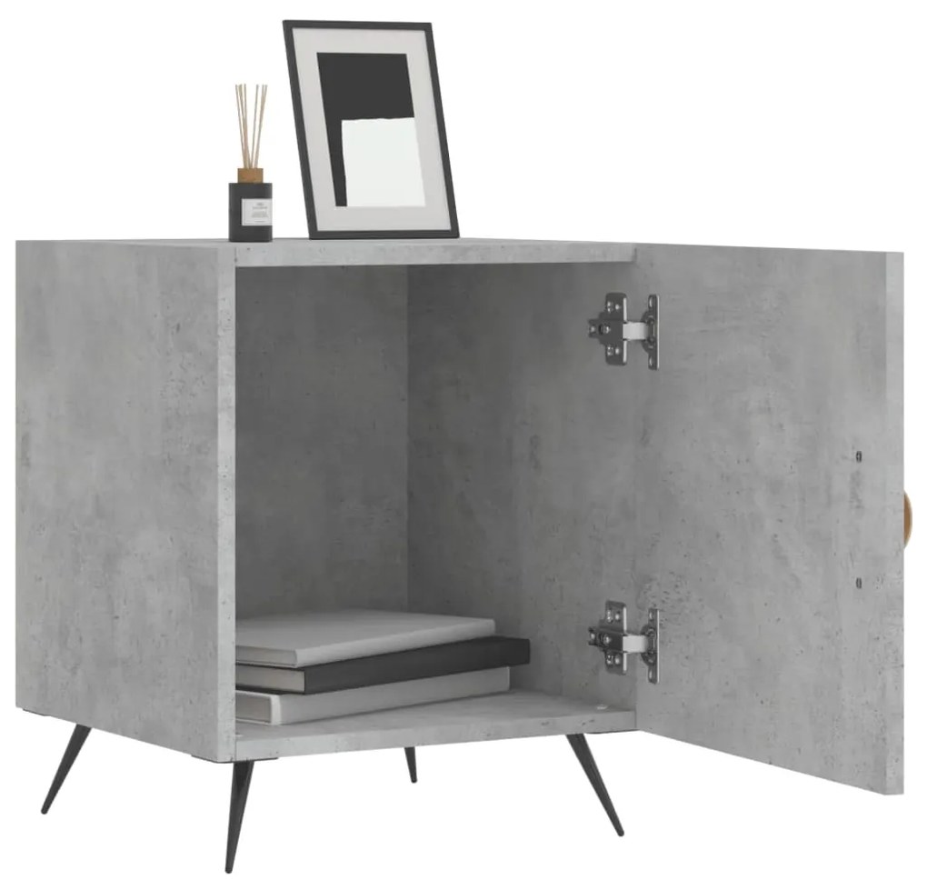Mesa cabeceira 2pcs 40x40x50 cm derivados madeira cinza cimento