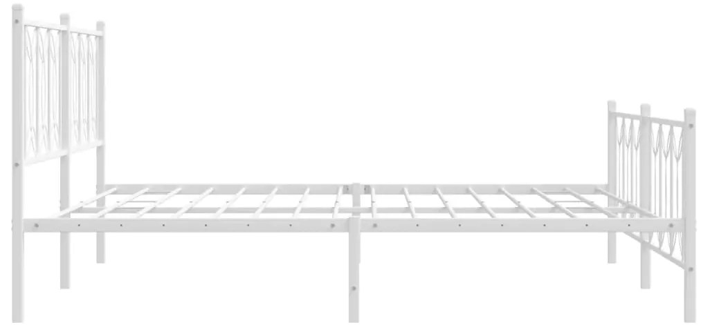 Estrutura de cama com cabeceira e pés 183x213 cm metal branco
