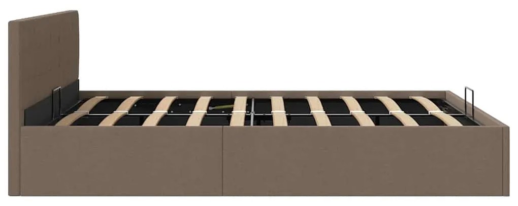 Cama hidráulica c/ arrumação 180x200cm tecido cinza-acastanhado