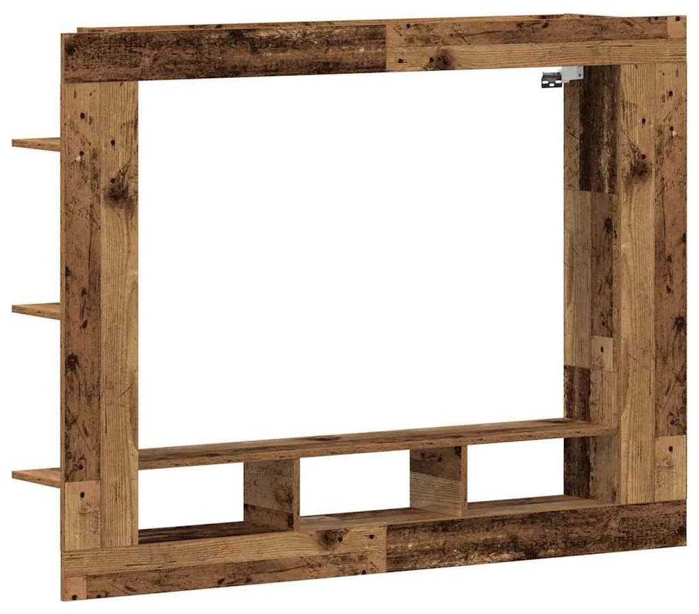 Armário de TV Montado na Parede Madeira Velha 152x22x113 cm