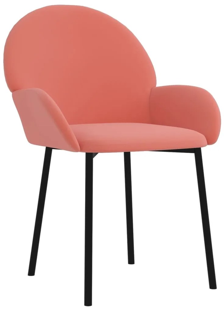 Cadeiras de jantar 2 pcs veludo rosa