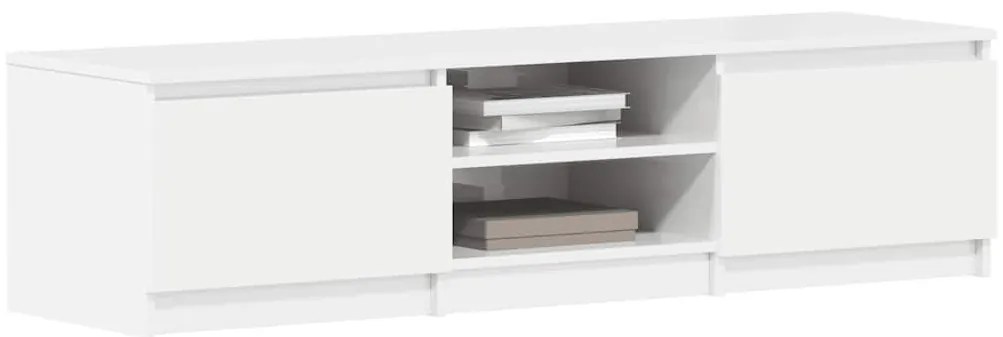 Móvel para TV 140x40x35,5cm derivados madeira branco brilhante