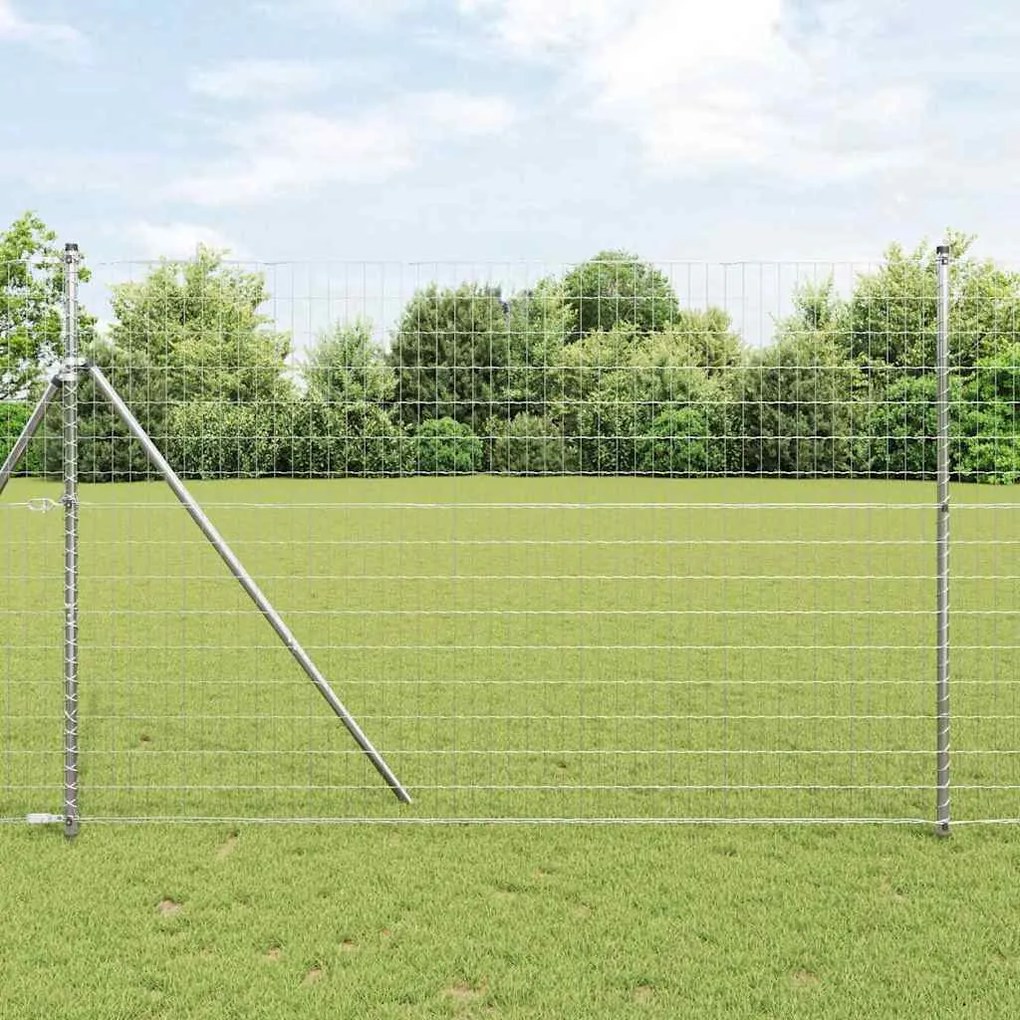 vidaXL Cerca Euro com 7 postes, 1,5 x 10m em aço galvanizado