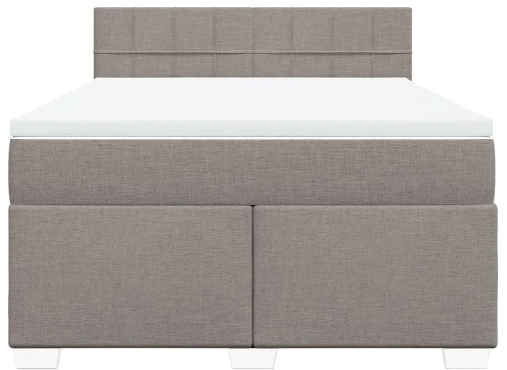 Cama com molas/colchão 160x200 cm tecido castanho-acinzentado