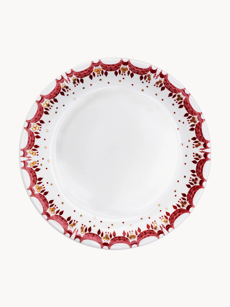 Pratos de jantar de Natal pintados à mão Guirlande, conjunto de 4