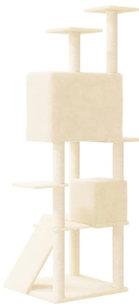 Árvore para gatos c/ postes arranhadores sisal 153 cm cor creme