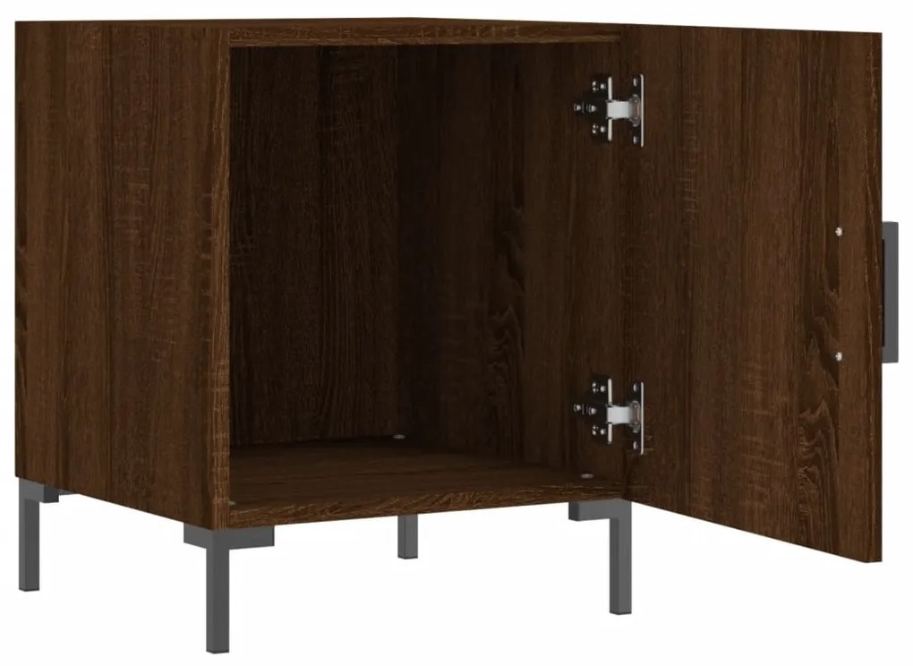 Mesa cabeceira 2pcs 40x40x50cm deriv. madeira carvalho castanho