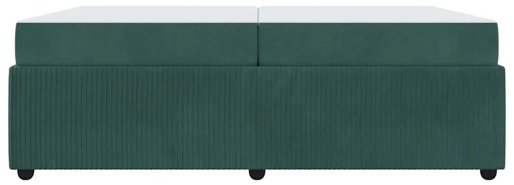 Estrutura de cama com colchão Verde-escuro 200 x 200 cm Veludo