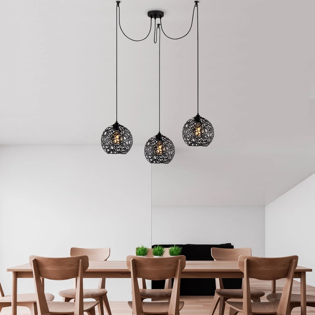 Chandelier Fellini – Preto – 115 x 115 cm