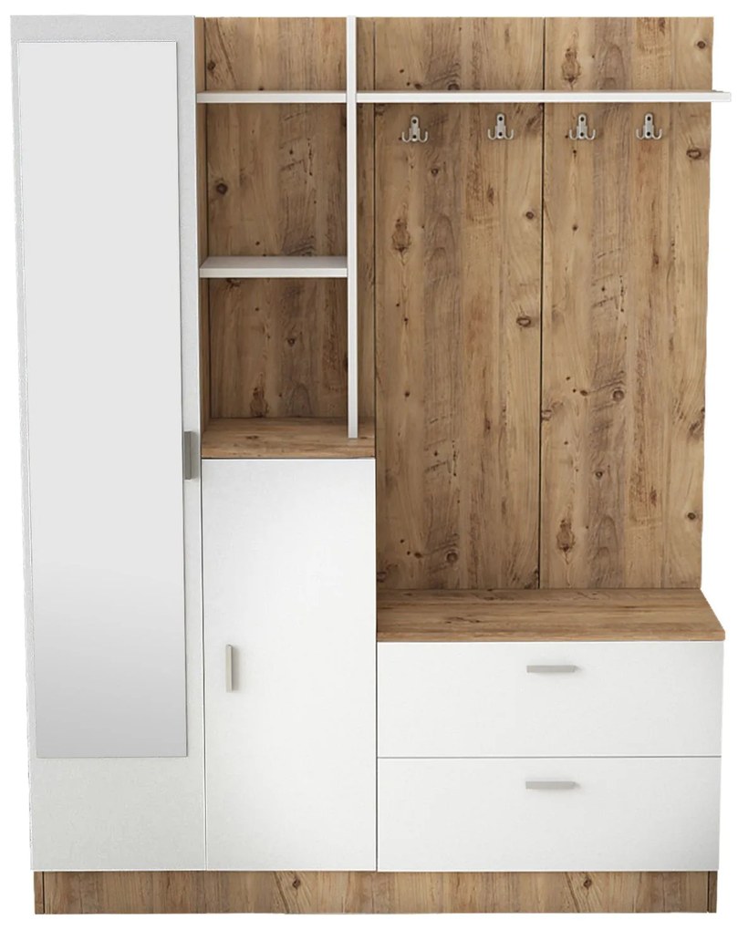 Hall Stand DD5 – Atlantic Pine White – 140x181,8x36,8 cm