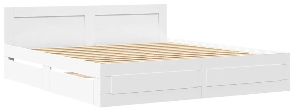 Estrutura de cama c/ cabeceira sem colchão 180x200 cm branco