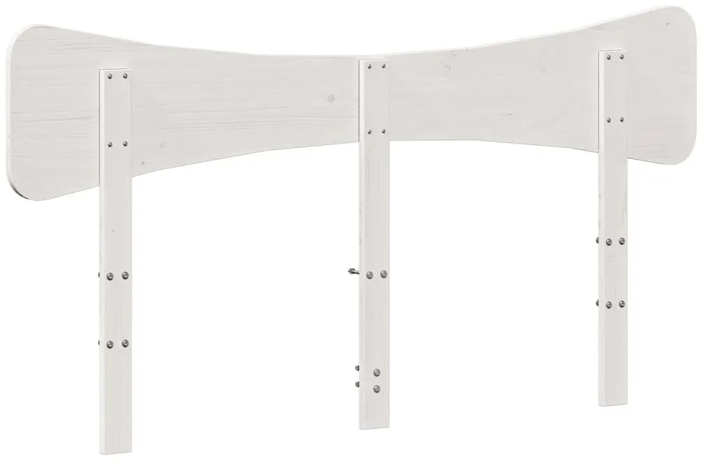 Cabeceira 140 cm madeira de pinho maciça branco