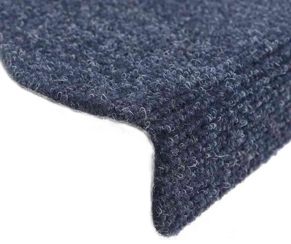 Tapetes de escada adesivos 30 pcs 56x17x3 cm azul