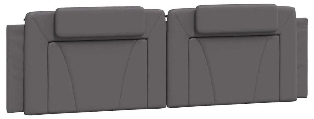 Cama com colchão 180x200 cm couro artificial cinza