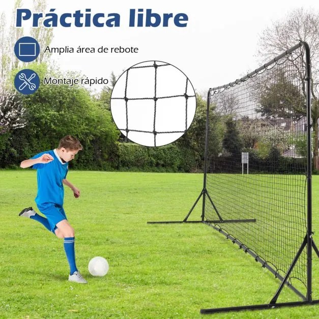 Rede de futebol para treino com Saco de transporte 6 estacas de solo Instalação fácil para jardim 372,5x182,5cm Preta