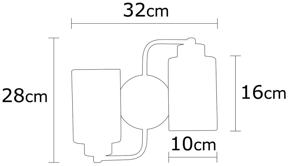 Aplique Balcova – Preto – 32 cm