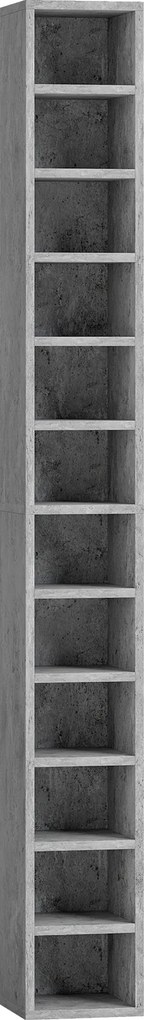 HOMCOM Estante Porta-CD com 12 Prateleiras para 204 CD, em MDF e Aglomerado, 21x20x175 cm, Cinzento | Aosom Portugal