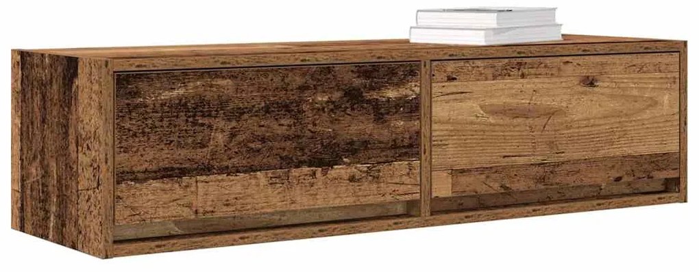 armário de TV vidaXL Madeira Velha 100x31x25,5 cm Madeira de Engenhari