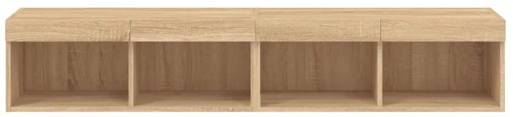 Móveis de TV com luzes LED 2 pcs 80x30x30 cm carvalho sonoma
