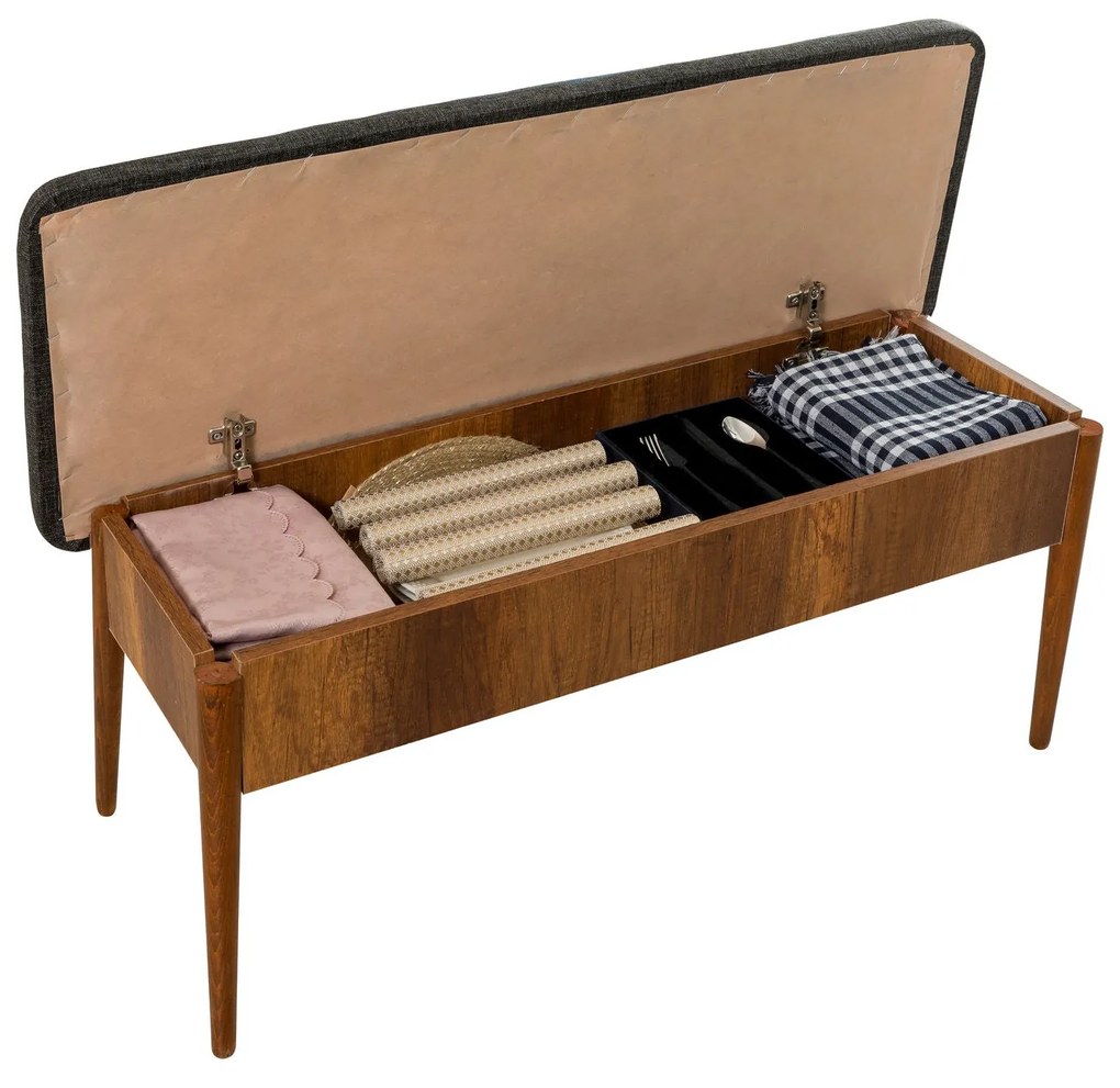 Conjunto de Mesa de Jantar Extensível e Cadeiras Vina – Nogueira e Ant