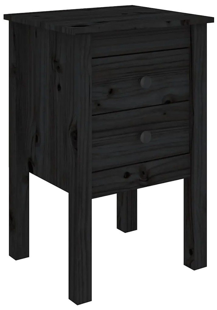Mesas de cabeceira 2 pcs 40x35x61,5 cm pinho maciço preto