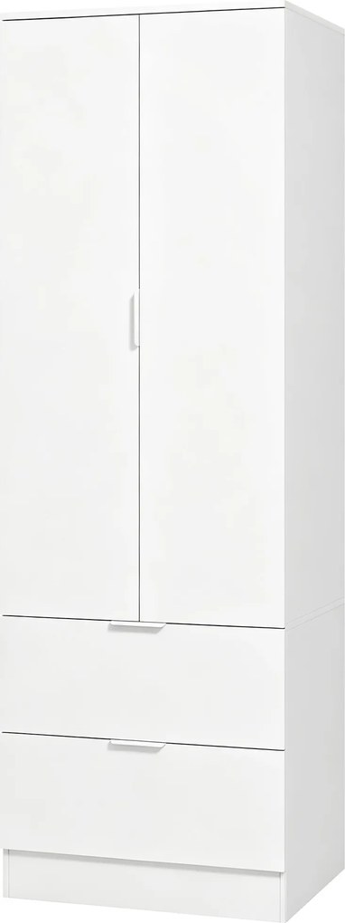 Guarda roupa, 60 x 47 x 180 cm, Com 2 Gavetas, Branco