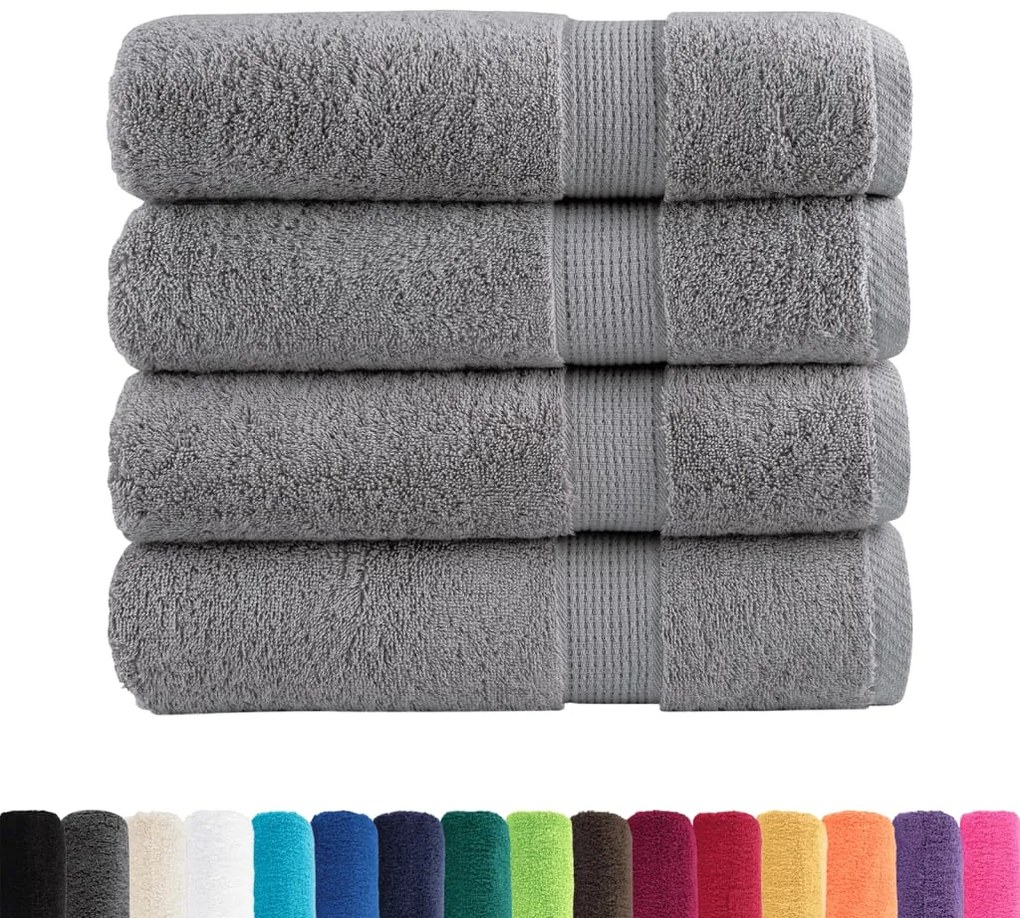 Toalhas de banho premium SOLUND 4pcs 100x150cm 600gsm cinzento
