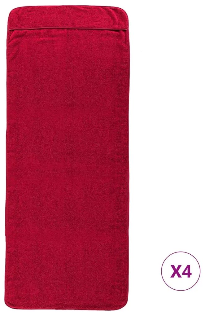 Toalhas de praia 4 pcs 60x135 cm tecido 400 GSM bordô
