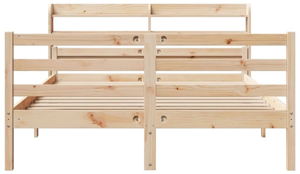 Estrutura cama c/ cabeceira 140x190 cm pinho maciço