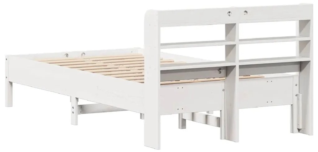 Cama sem colchão 100x200 cm madeira de pinho maciça branco