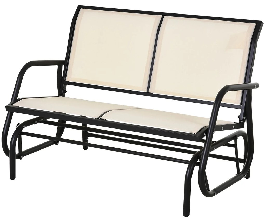 Outsunny Baloiço de 2 lugares Cadeira de balanço de jardim Tubo de metal e tecido de textilene para exteriores máx. 200 kg | Aosom Portugal