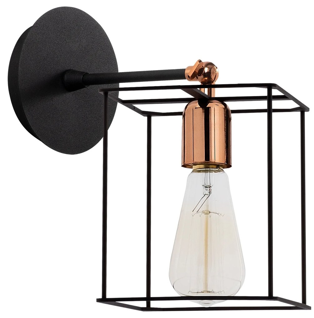 Aplique de Parede Selimiye – Preto e Bronze – 15 cm x 23 cm
