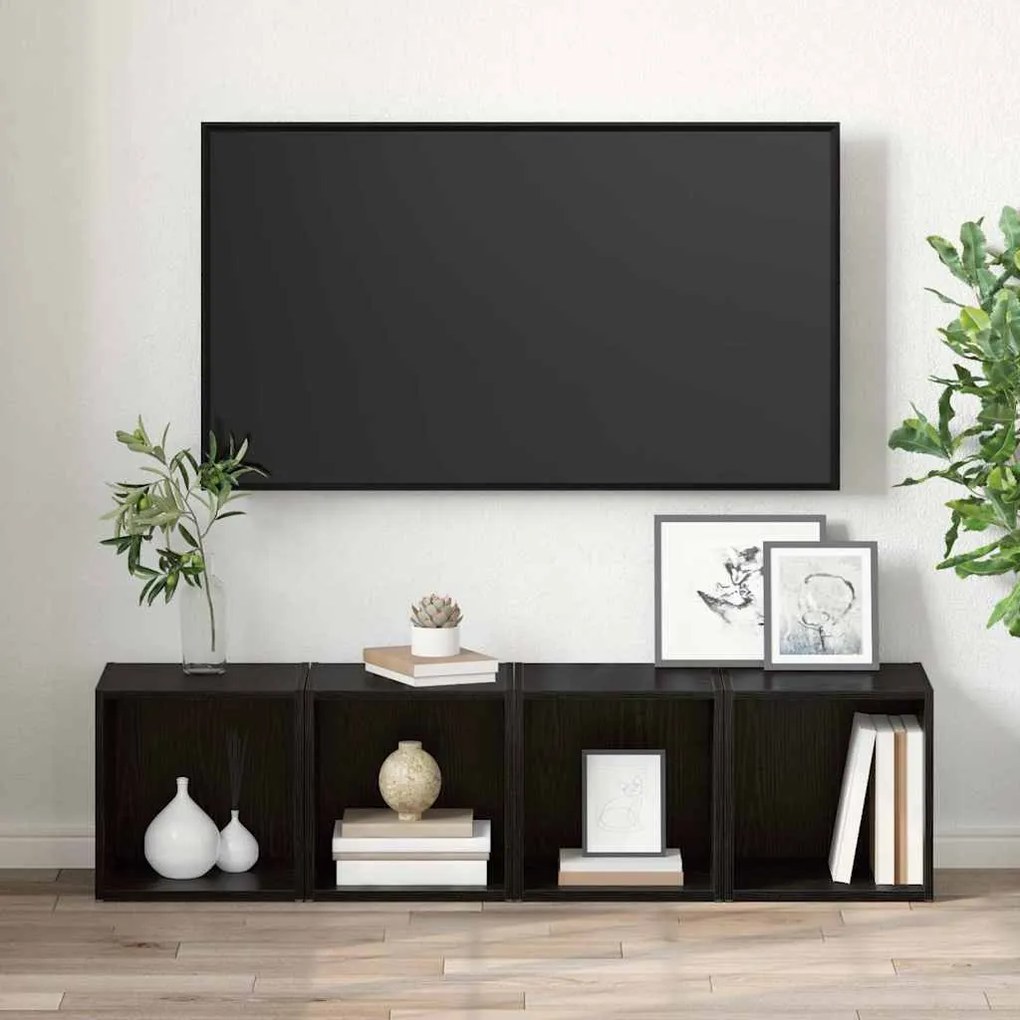 Gabinete para TV 2 pcs Preto 37 x 35 x 37 cm Madeira processada