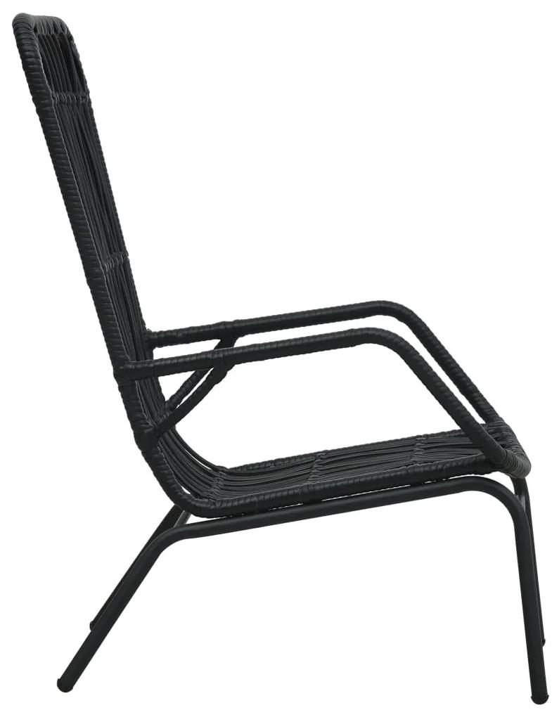 Cadeira de jardim vime PE preto