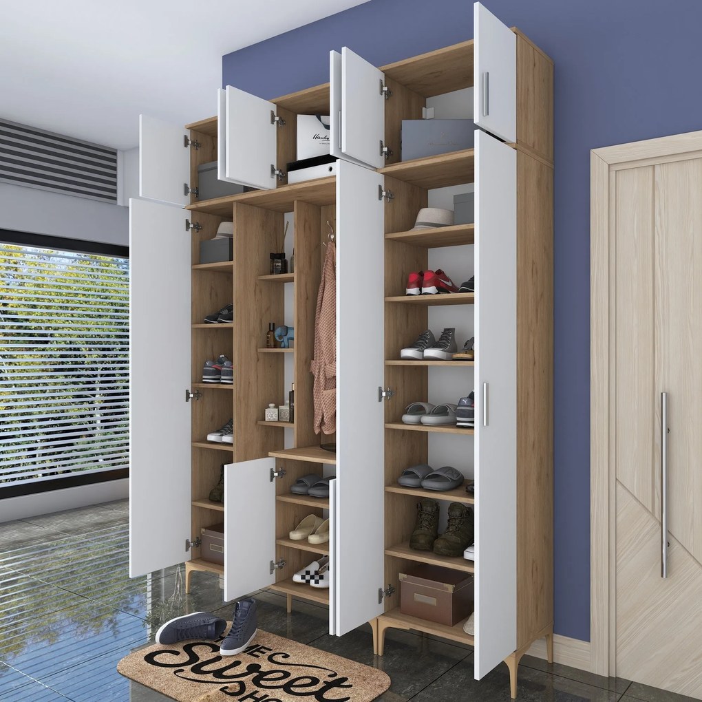 Hall Stand EA128 – Nogueira Branca – 180x240x37,5 cm