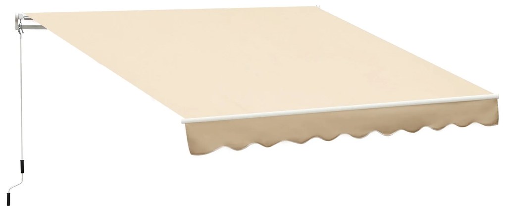 Toldo de Parede Retrátil Manual – Modelo Faro – 295x245 cm – Cor Bege