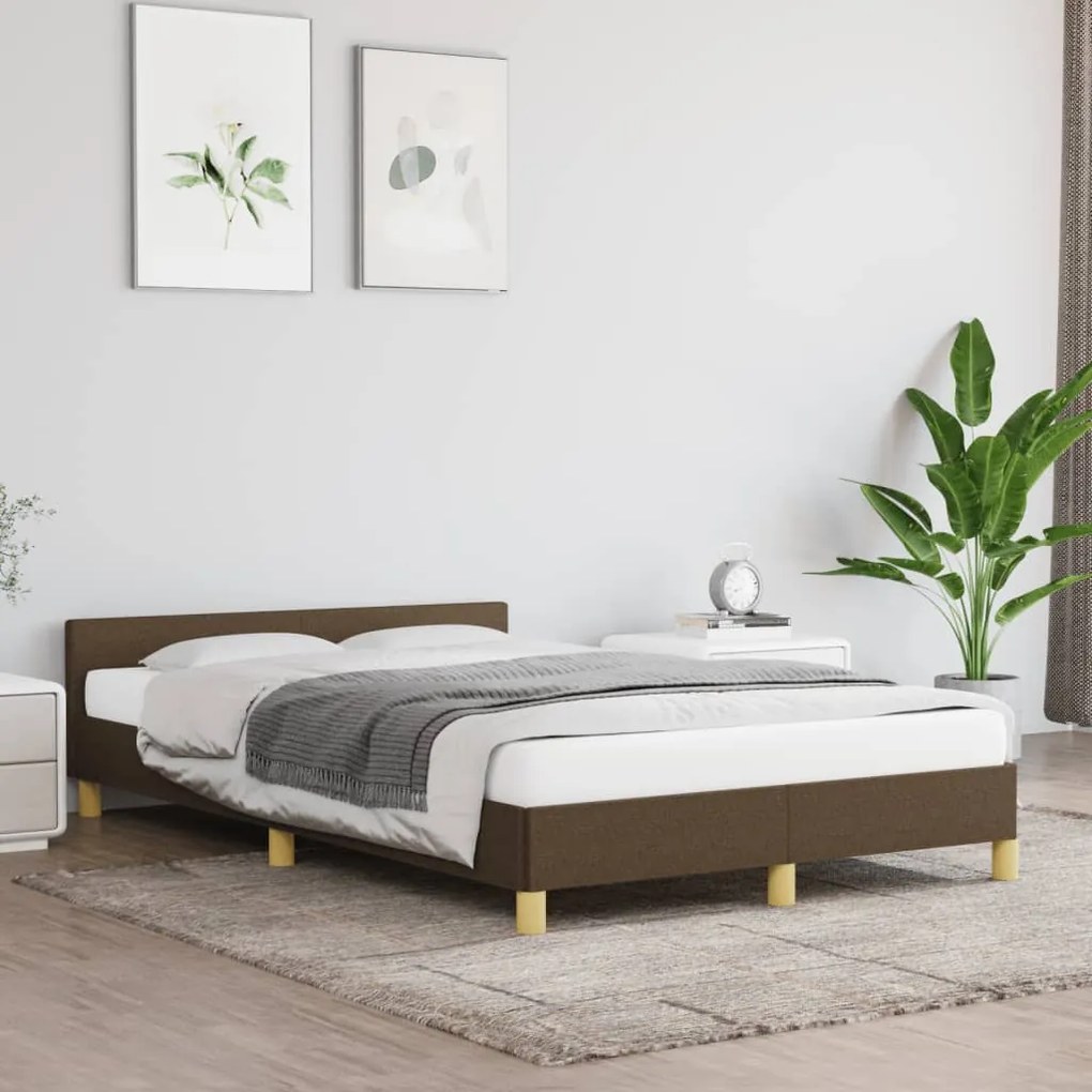 Estrutura de cama sem colchão 120x190cm castanho escuro