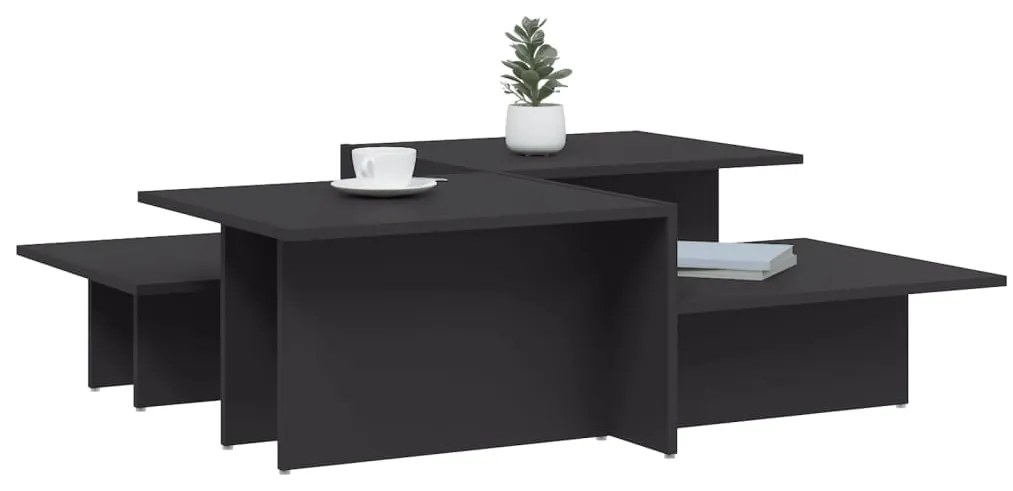Mesas de centro 2 pcs derivados de madeira cinzento