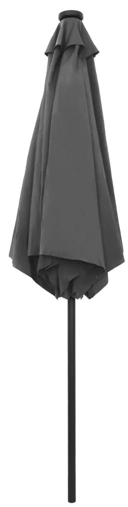 Guarda-sol jardim c/ luzes LED/poste alumínio 270 cm antracite