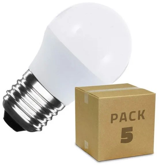 Lâmpada LED esférica Ledkia G45  5 Unidades A+ 5 W 400 Lm (Branco frio 6000K - 6500K)