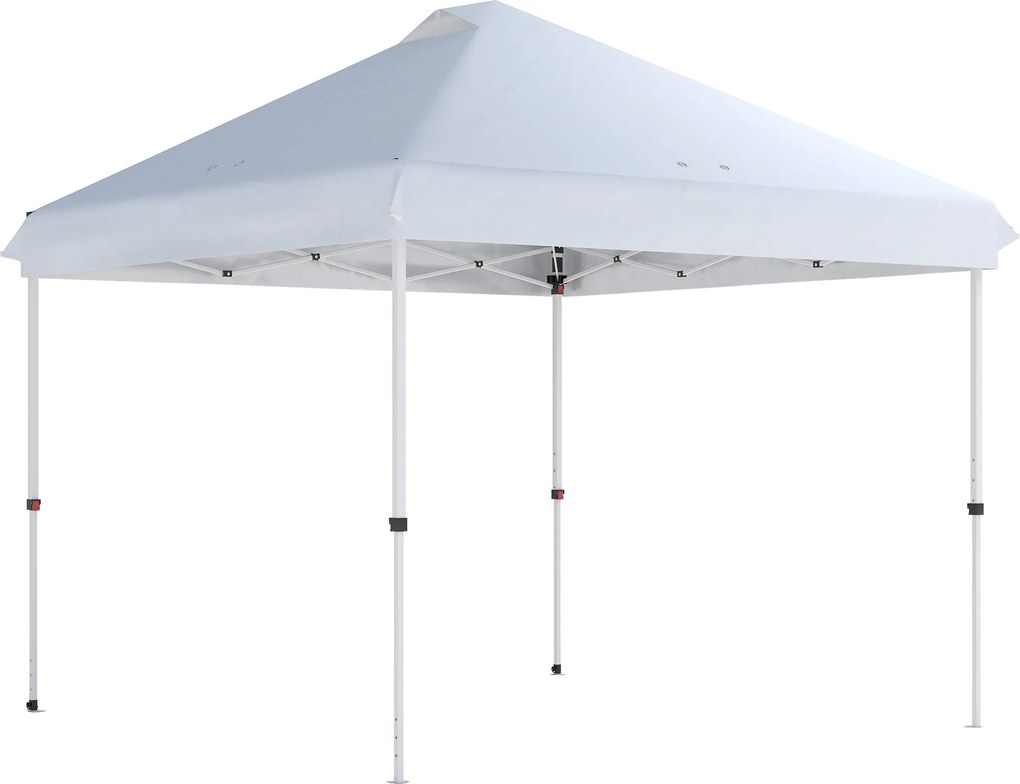 Outsunny Tenda de Jardim Exterior 3x3 m Tenda Dobrável Pop-up Rodas Proteção Solar UPF50+ Altura Ajustável Branco | Aosom Portugal