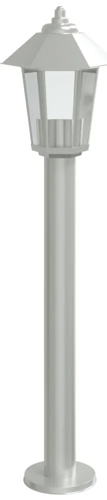 Candeeiros de chão para exterior 3 pcs 80 cm aço inox. prateado