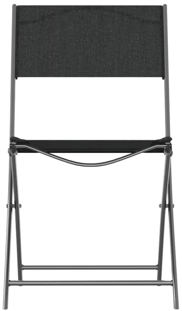 Cadeiras de exterior dobráveis 4 pcs aço e textilene preto