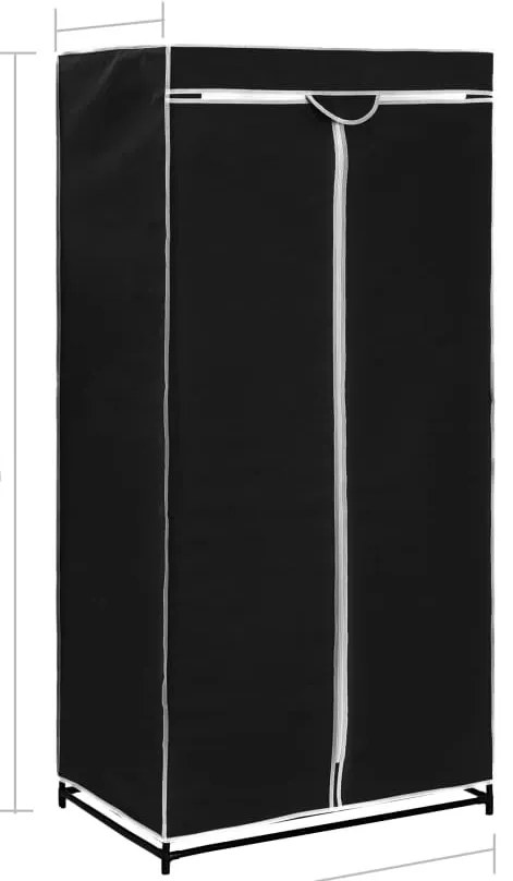 Roupeiro 75x50x160 cm preto