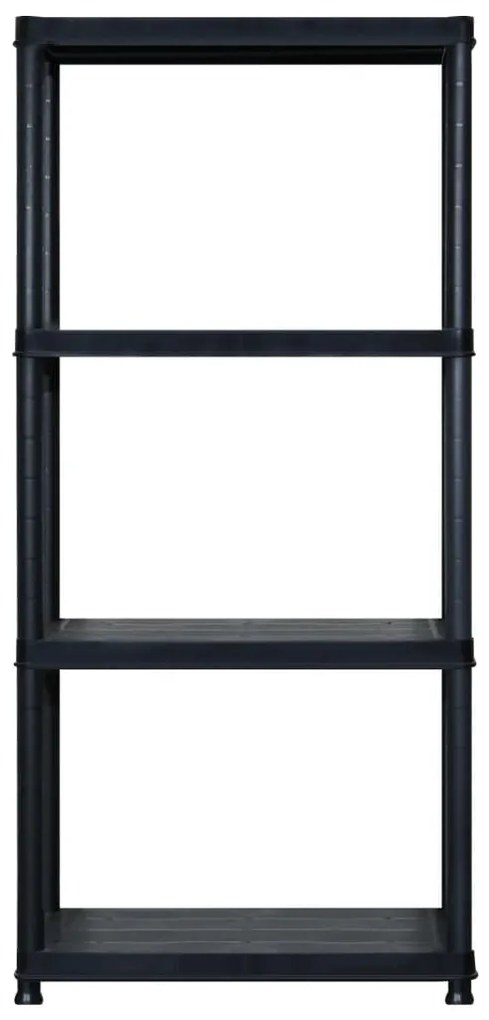 Unidade com 4 prateleiras 183x30,5x130 cm plástico preto